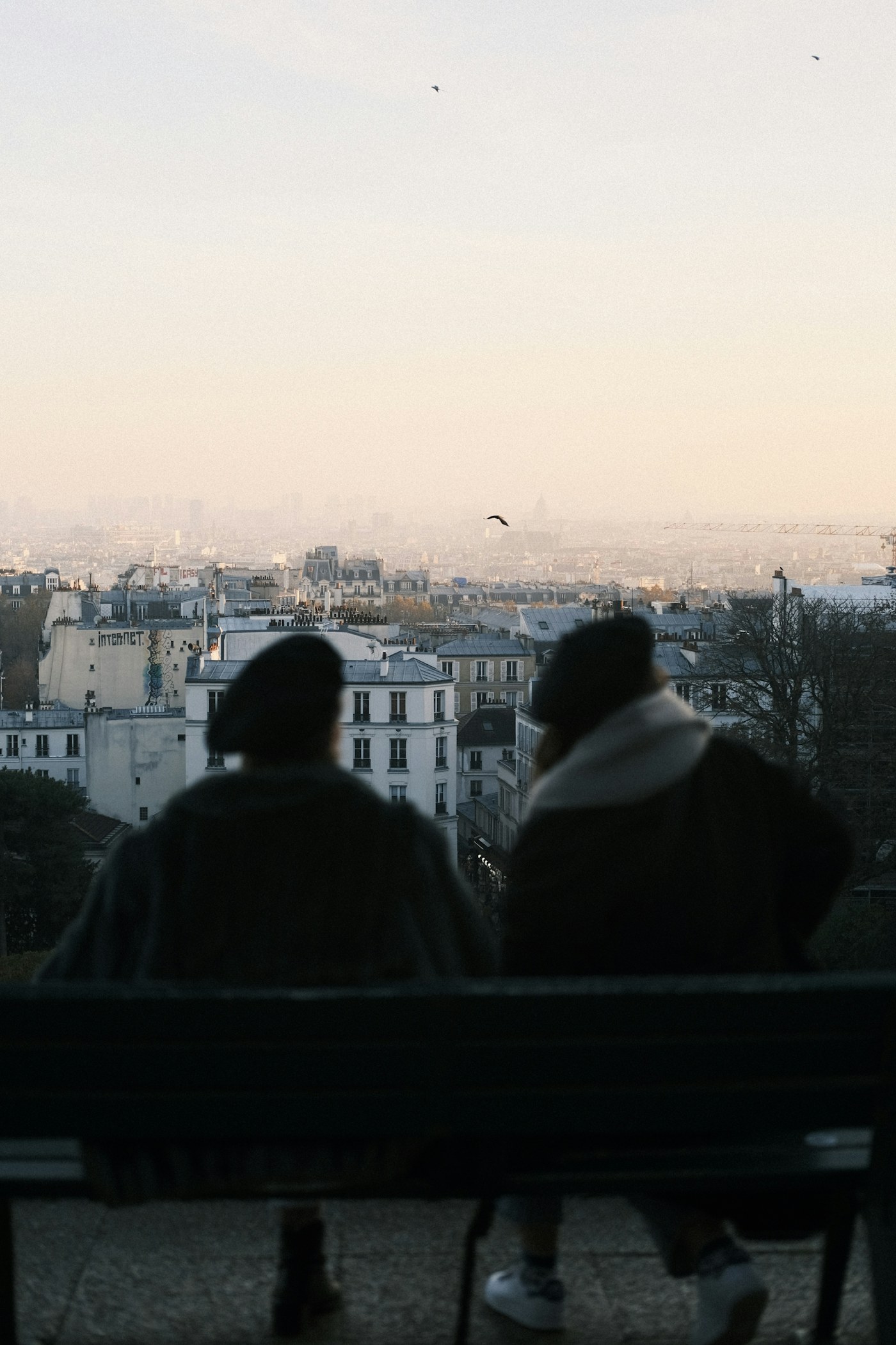 People spending time together above a city